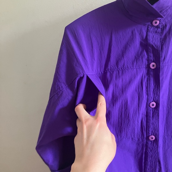Vintage Purple Button-Up Jumpsuit - Picture 9 of 14